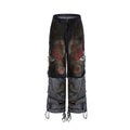 Men's retro jeans with detachable legs in wide-leg loose fit and mid-high waist