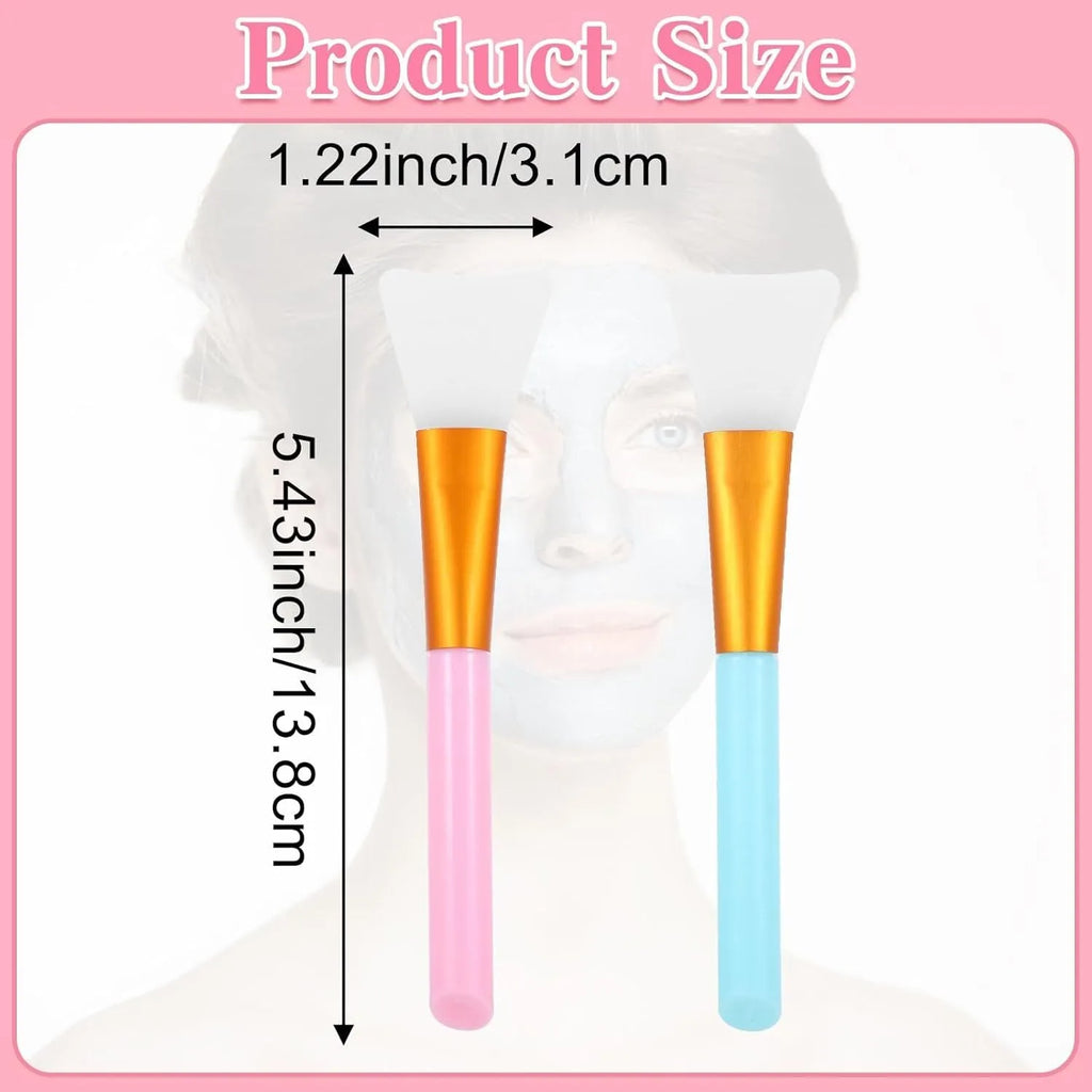 Silicone face and body mask applicator tool in multiple colours for applying clay, mud and skincare products
