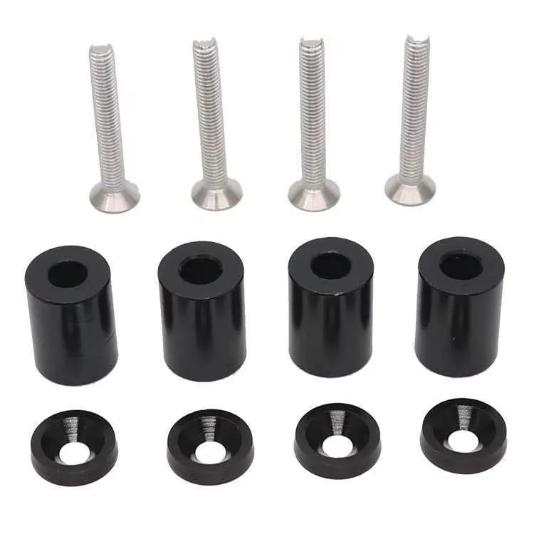 Aluminium machine cover pad height sheet pack with screws, nuts, and washers for car modifications