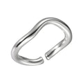 Women's 925 sterling silver irregular twisted wave line ring in plain silver with adjustable opening