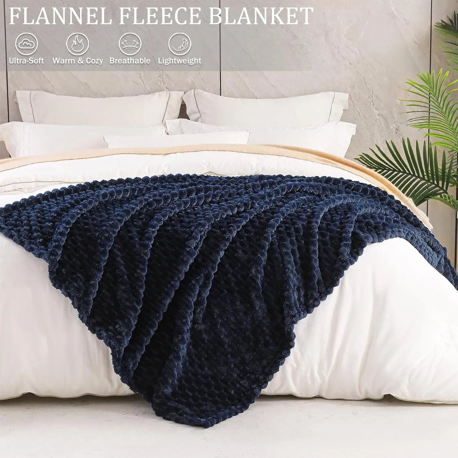 Children's soft plaid polyester blanket shown in camel colour, suitable for nap time.