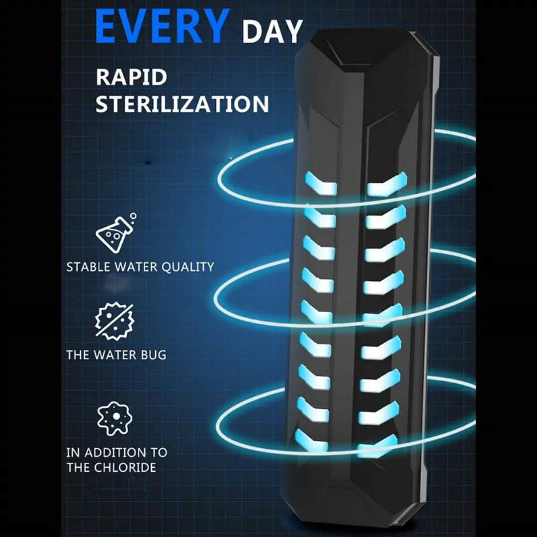 Fish tank timing effort sterilising lamp with three layer waterproof housing and UV bulb for aquarium water treatment