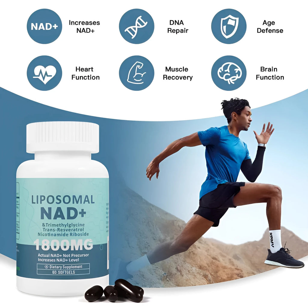 Bottle of nicotinamide mononucleotide gel capsules showing 60 or 120 count option.