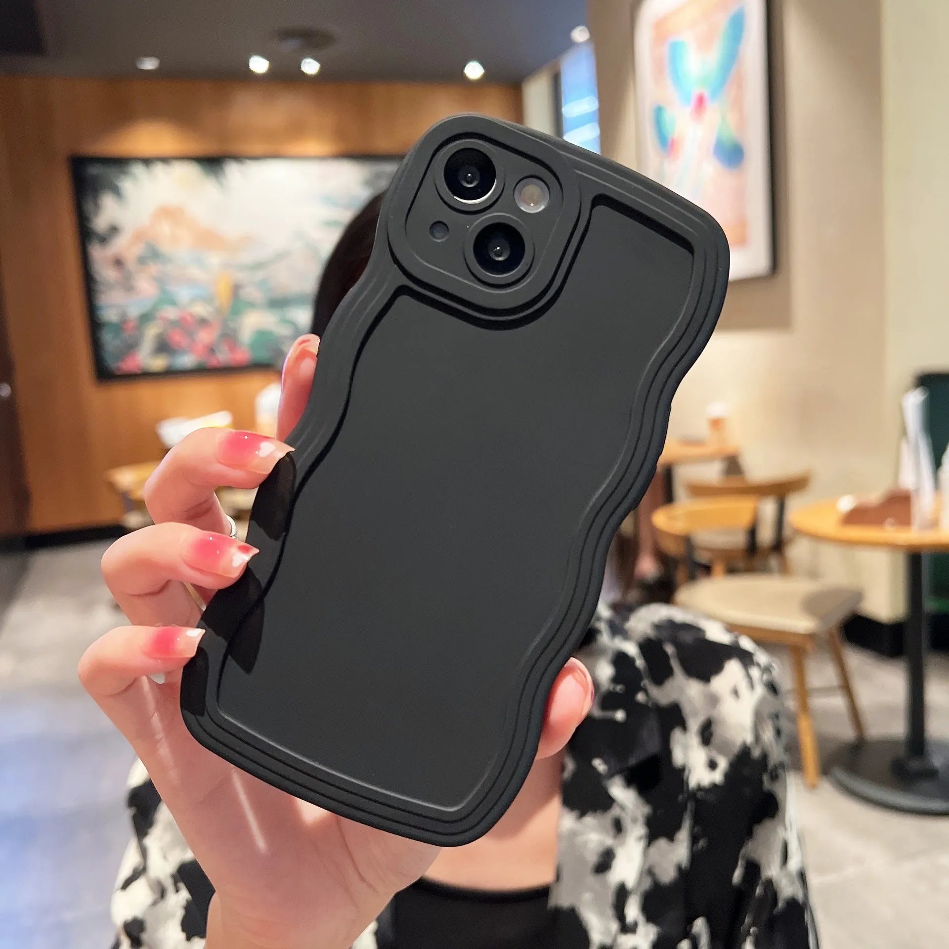 Simple silicone phone case for Apple iPhone with solid colour rear cover