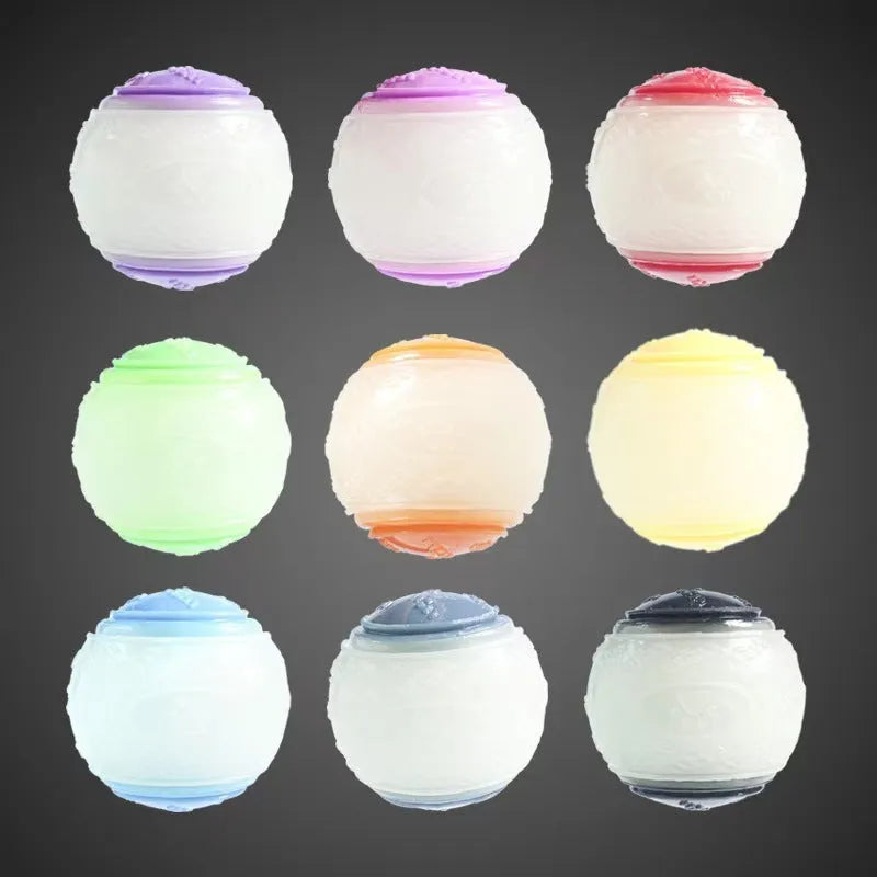 TPR rubber dog training ball with squeaker and molar ridges in two-tone colours