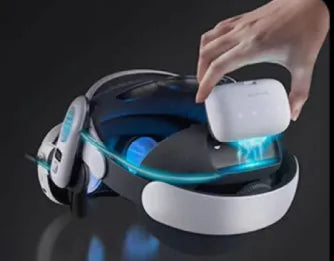 Multi-angle adjustable VR glasses head wear with ABS and sponge construction, battery included.