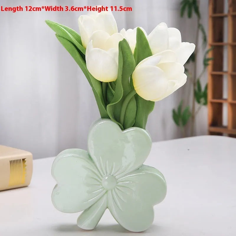 European style ceramic desktop vase in white porcelain available in four colour options