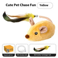 Intelligent charging simulation electric mouse cat teaser toy in grey with double tail decoration