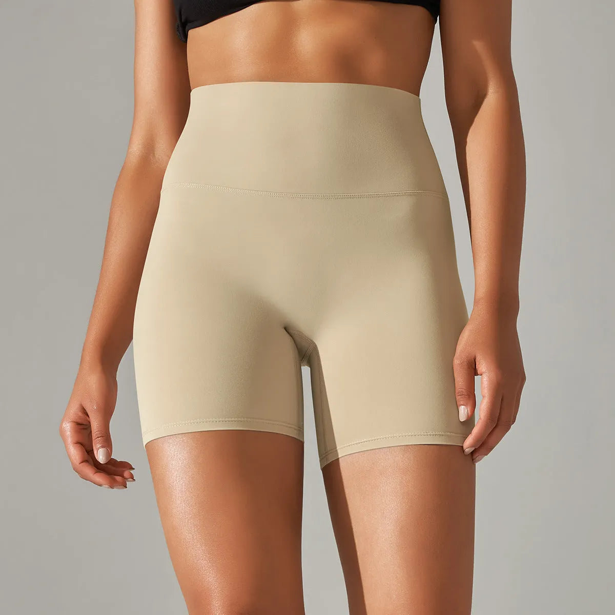 Women's high waist fitness pants in dark green with belly contracting design for athletic activities