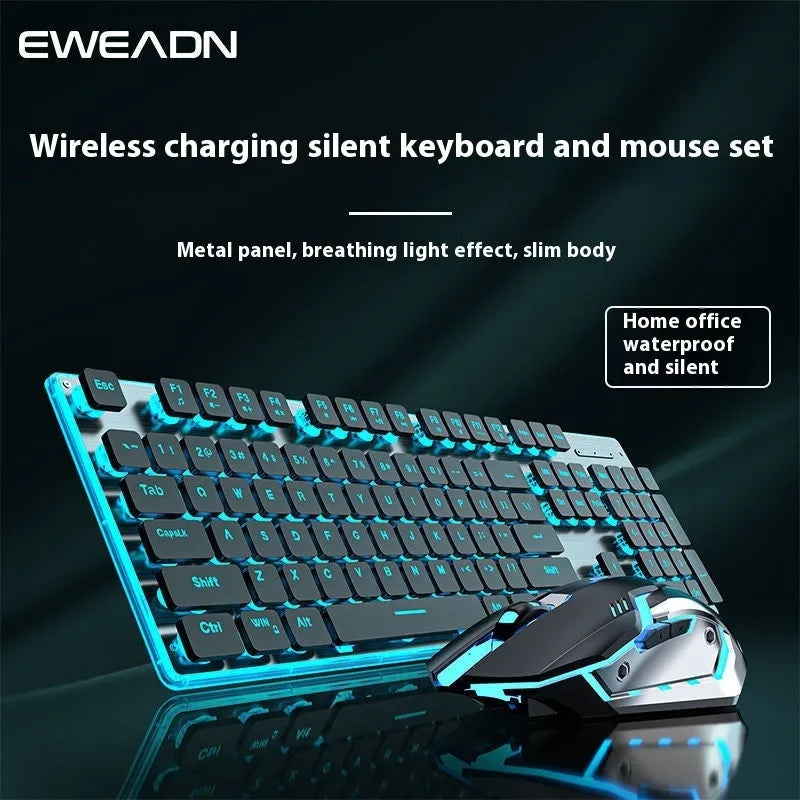 Wireless Bluetooth and 2.4G keyboard in Cherry Blossom Pink colour on a desk next to a tablet.