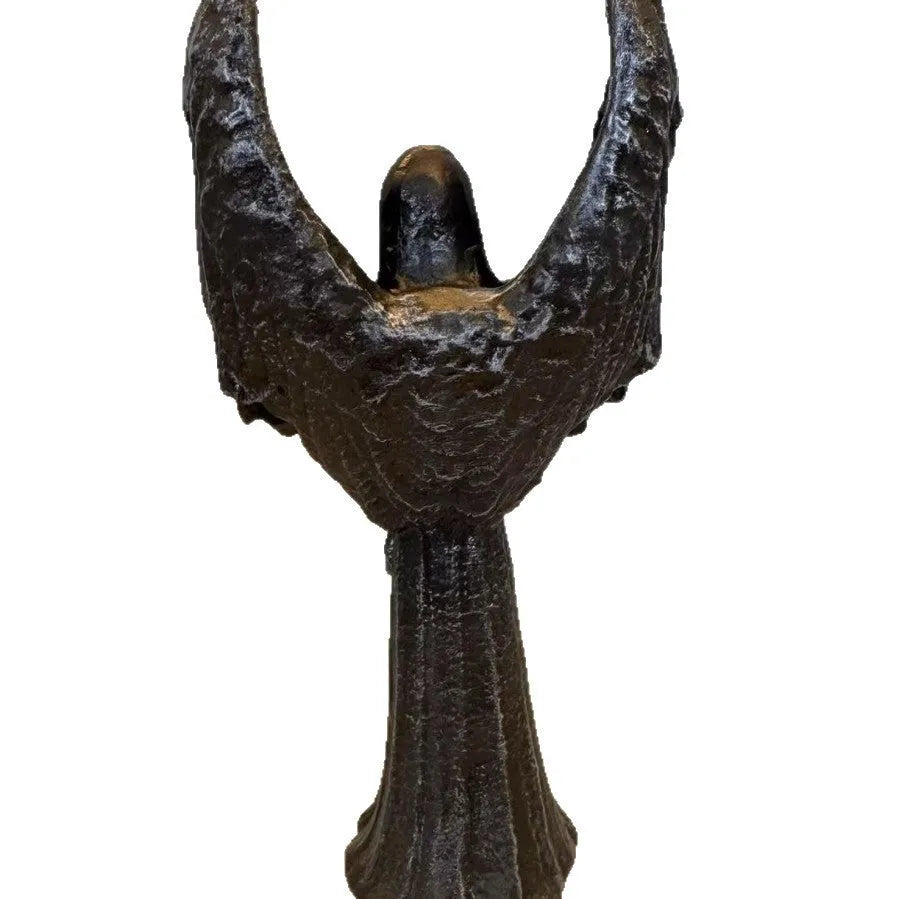 Dark angel resin statue ornament measuring 6.5cm wide by 5cm deep by 17cm tall
