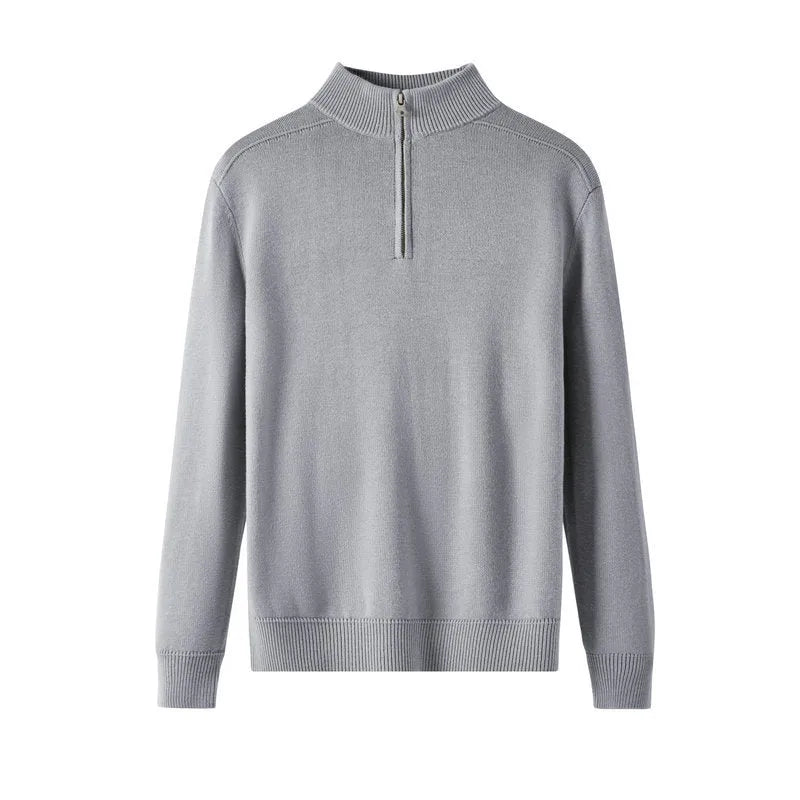 Men's slim fit wool pullover sweater in six colour options with long sleeves