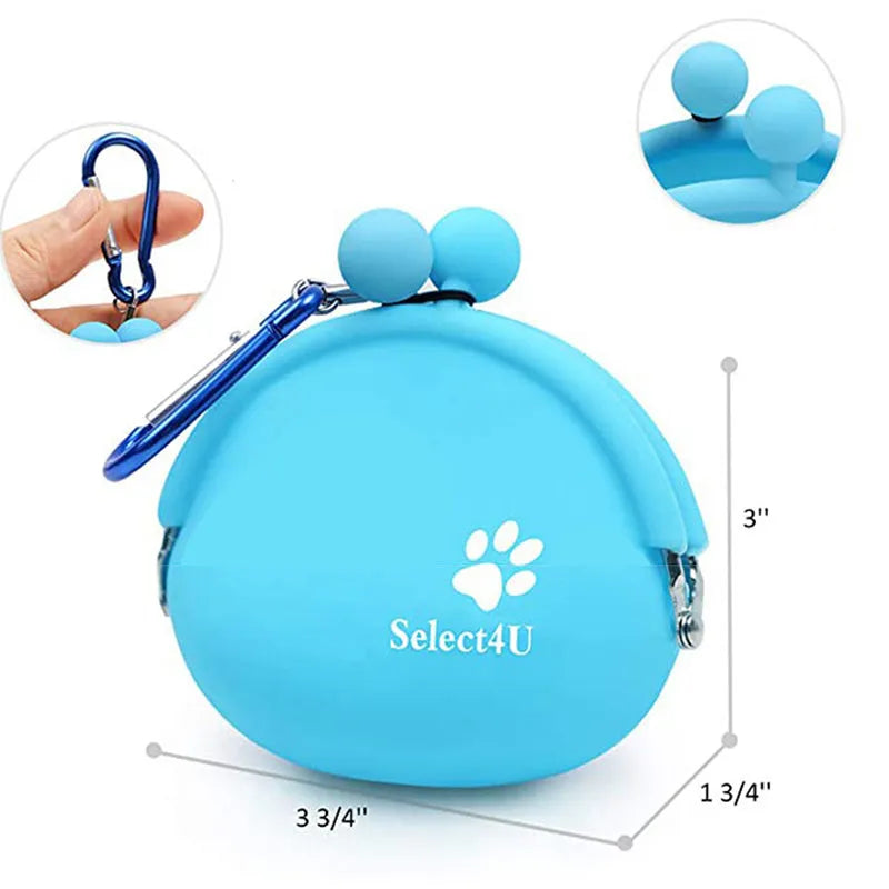 Silicone dog training treat pouch with waist attachment in assorted colours