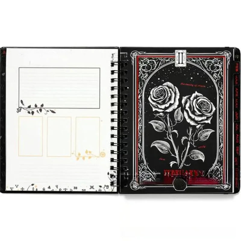 2026 weekly planner notepad with 100 pages of 80g paper at 21 x 14.5cm, black clock or Harry Potter 2 cover.