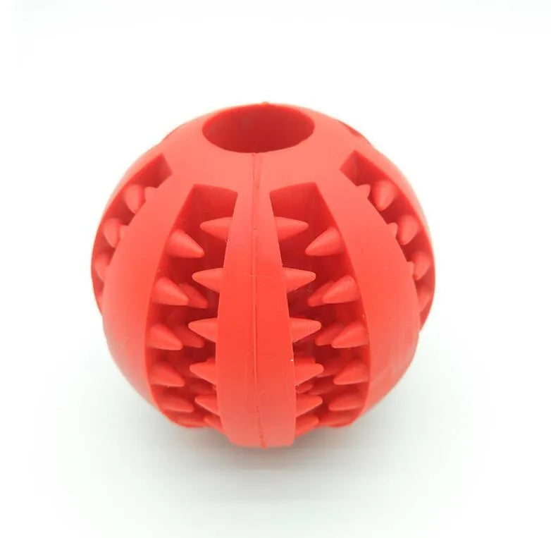 Natural silica gel slow feeder dog toy ball in blue for tooth cleaning and treat dispensing