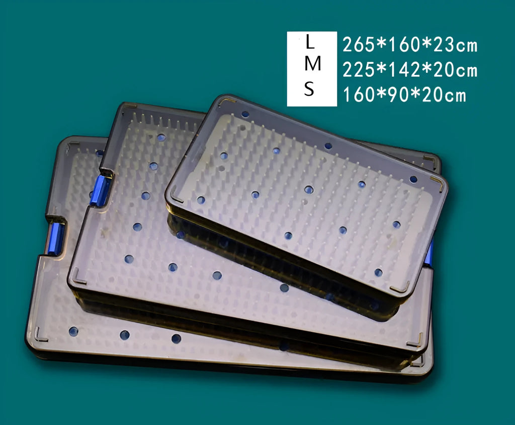 Silicone UV disinfection box for mobile phones in three different sizes on a table.