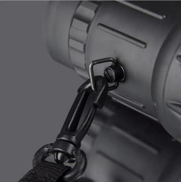 Black 16x52 monocular with 52mm objective lens and eyepiece adjustment