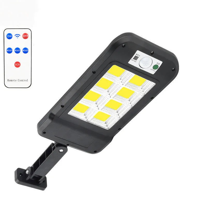 Solar wall light 160COB with motion sensor, 410x145x35mm, polysilicon panel