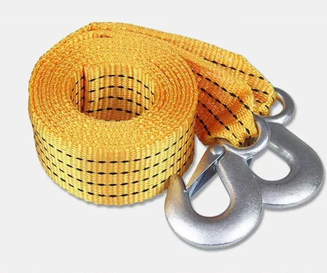 Yellow CARLIFE 3 ton nylon trailer recovery belt with eagle grappling hook