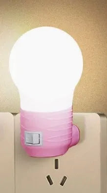 Plug-in bedside baby night feeding lamp in round modern design measuring 45x90x45mm