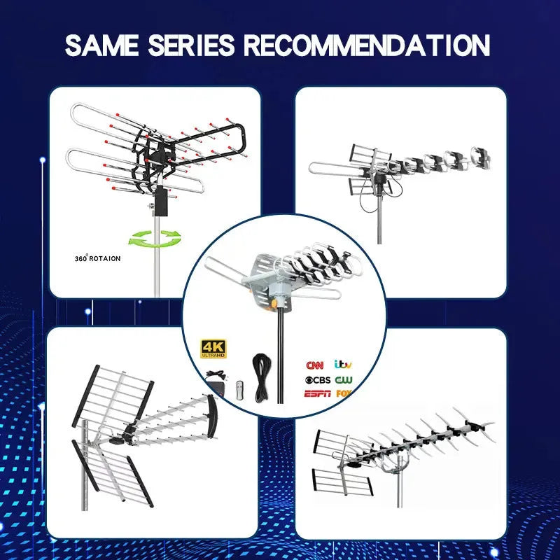 Outdoor rotatable digital television antenna receiver with directional adjustment capability