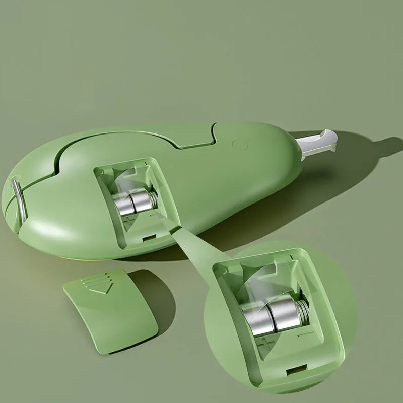 Professional LED pet nail clipper for small dogs and cats in green, pink, or white with safety guard.