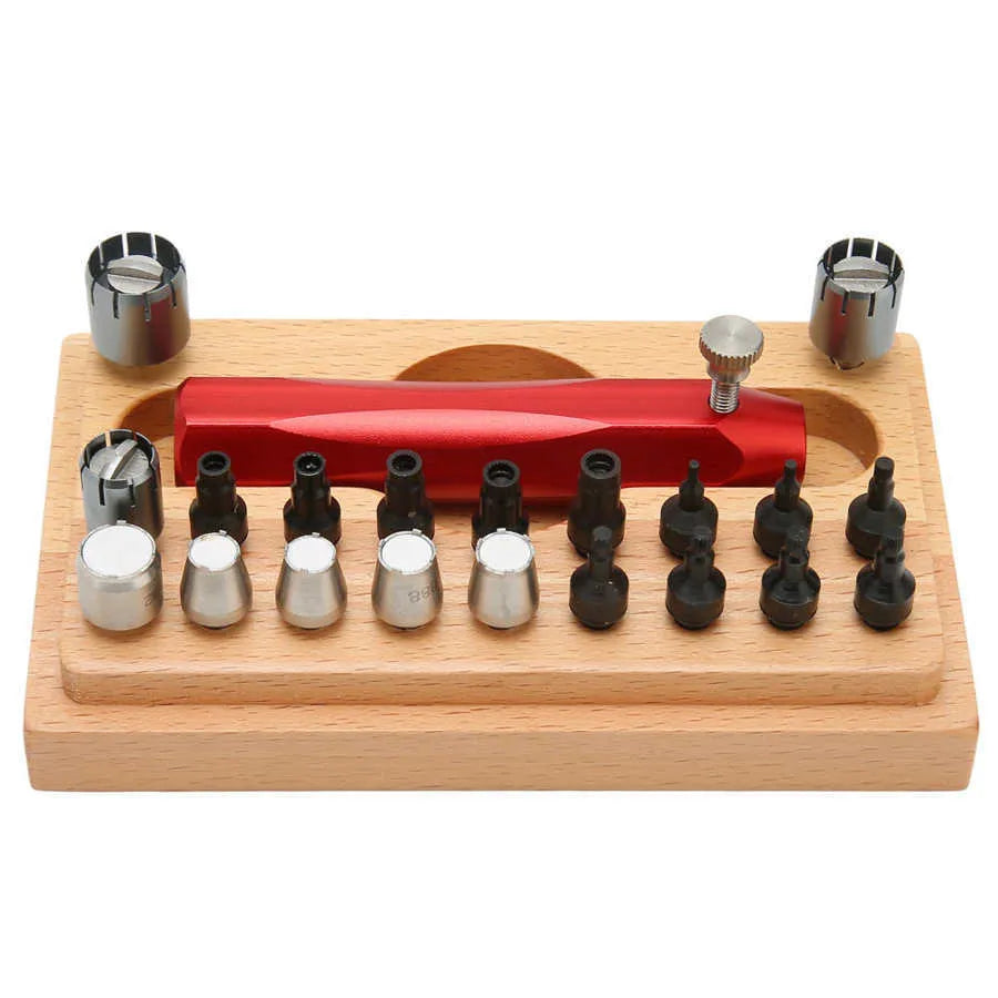 20-piece steel watch repair extracting tube set in storage case for watch and clock repair