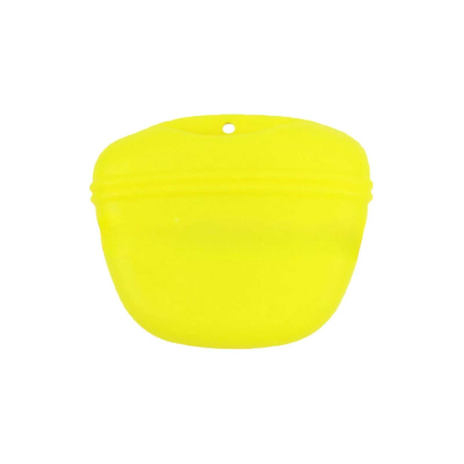 Silicone dog training treat waist bag with clip, shown in various colours.