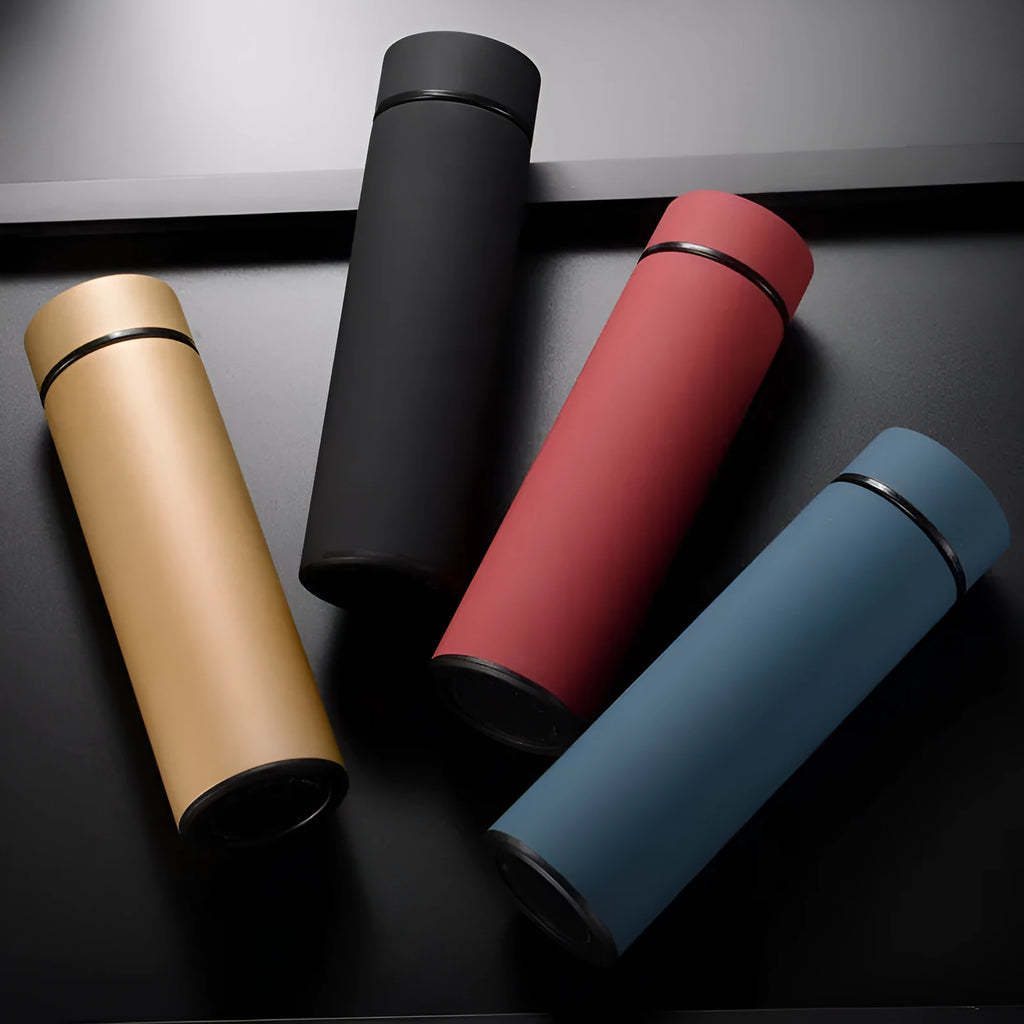 450ml stainless steel water bottle with vacuum insulation in black, red, gold, blue colour options