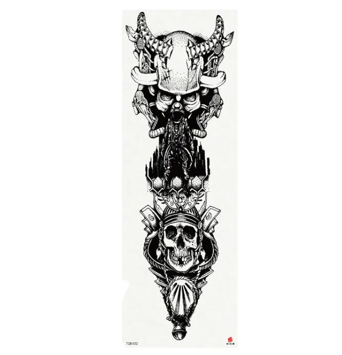 Full arm waterproof tattoo sticker 480x170mm with transfer process semi-manual production