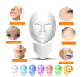 White ABS LED light beauty instrument face mask with remote control, eye protection, and microcurrent massage function
