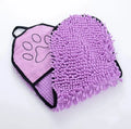 Blue microfibre pet bath towel for drying dogs and cats, showing robe-style design
