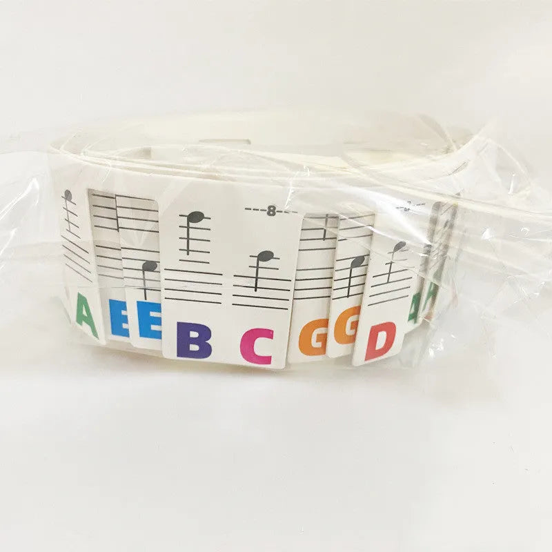 Piano keyboard stickers set showing colour note bars and black notes for 88 key keyboards