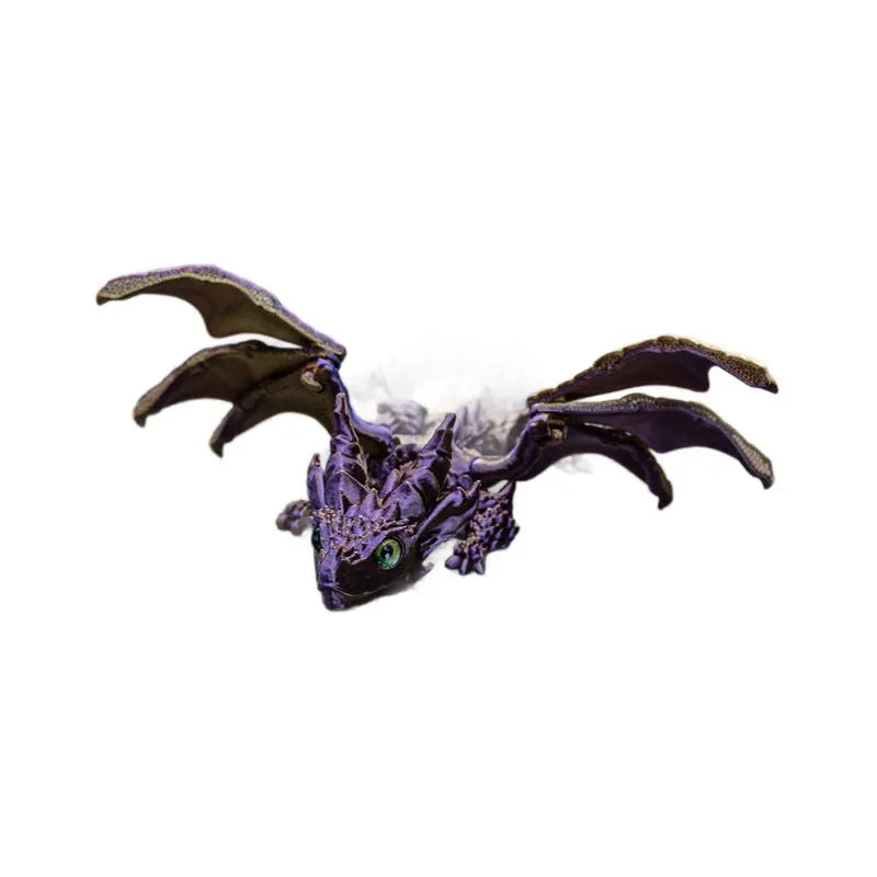 3D printed flying dragon wings decoration toy with detailed texture in multiple colour options