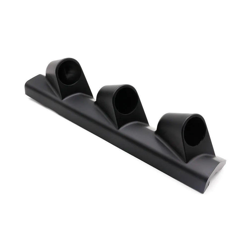 Black ABS plastic instrument frame with three holes for 52mm gauges, suited to right-hand drive car dashboards.