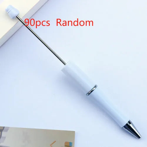 Creative plastic beaded ballpoint pen with spinning chain in multiple colour options