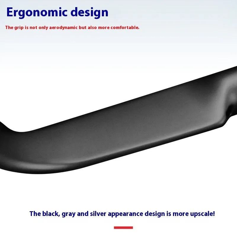 Carbon fibre road bicycle handlebar shown in black double line and red double line finishes