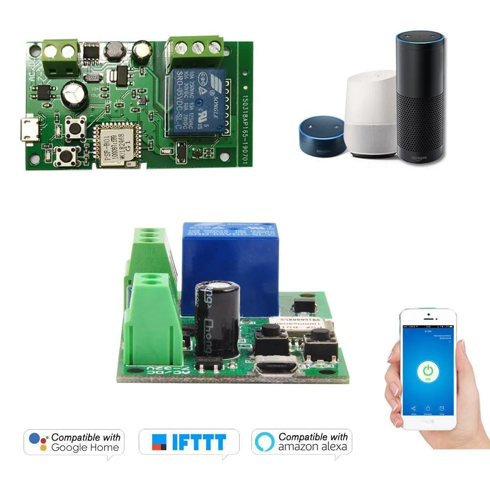 SMG-WF01-7-32V 1 way self-locking interlock relay module with USB and WiFi connectivity