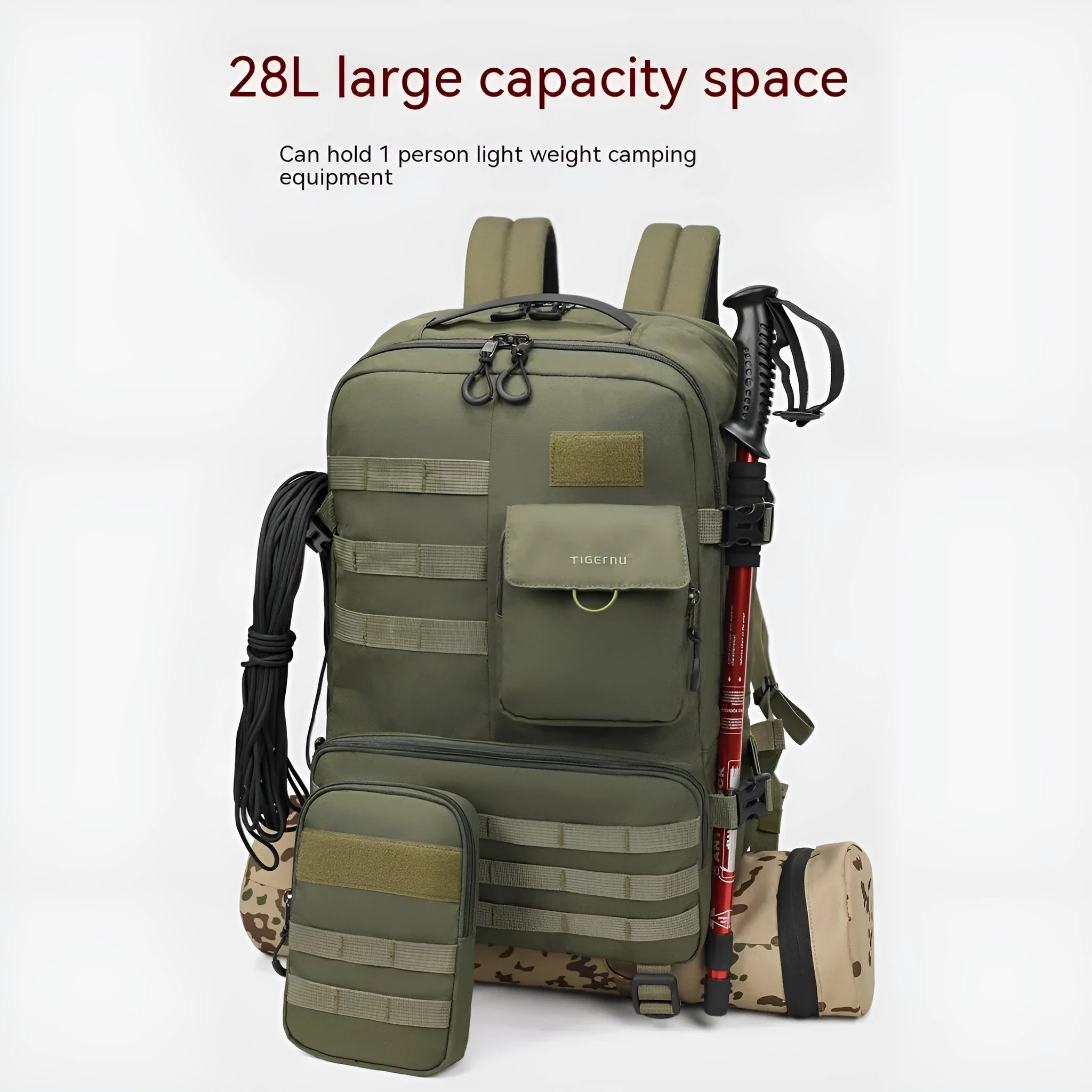 17 inch tactical backpack in Army Green colour with waterproof nylon construction
