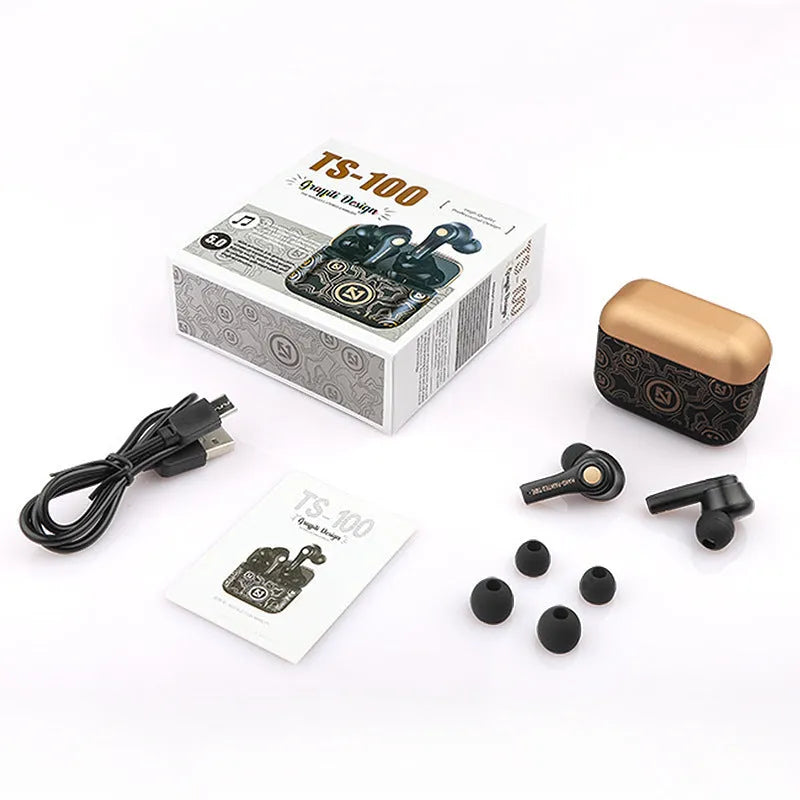 Black and white wireless Bluetooth headset with head-mounted design for hands-free calls and music.