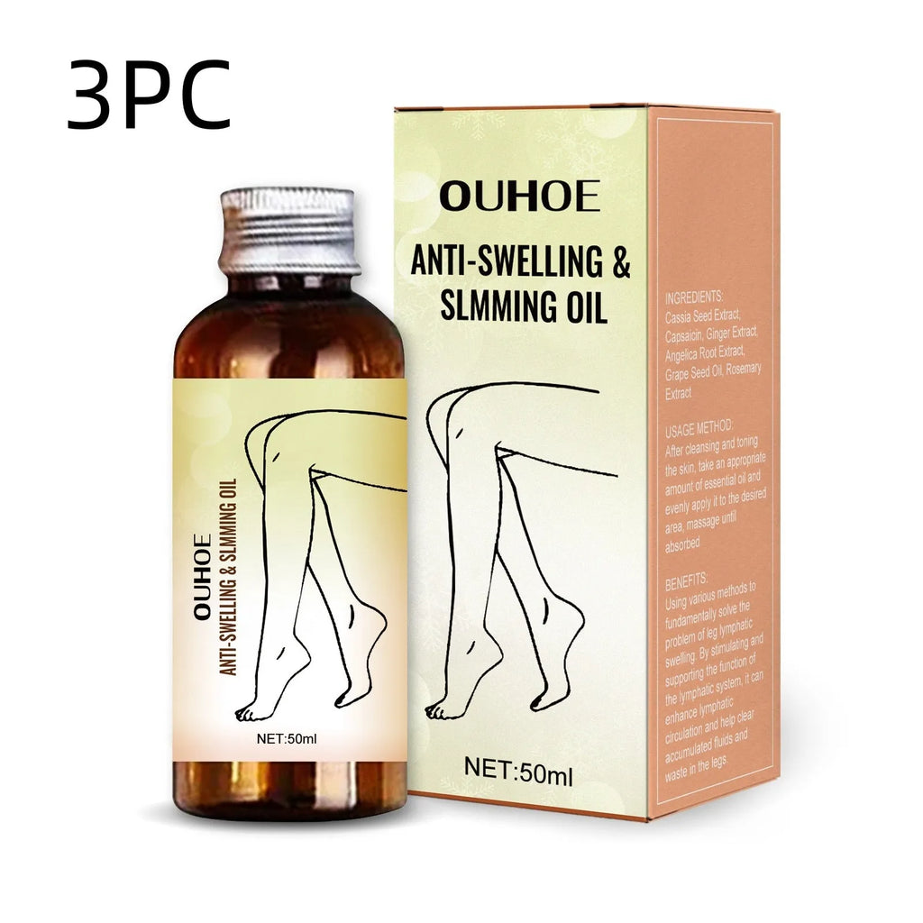 50ml bottle of moisturising body and leg massage essential oil with natural plant extracts