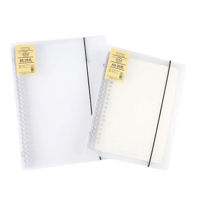 A5 loose-leaf notebook binder with 26-hole horizontal loop design in two size options