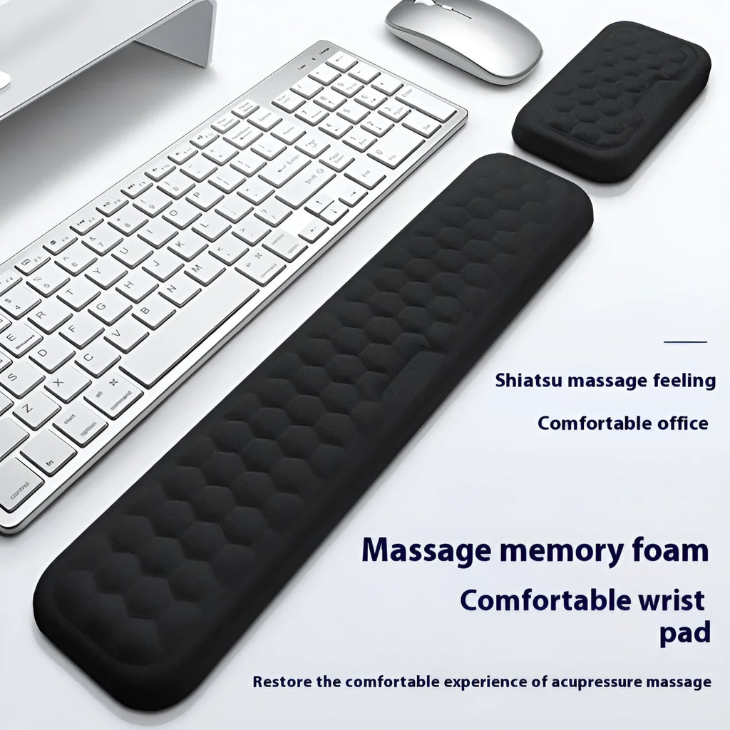 Memory foam mouse wrist pad with silicone base in cloth or leather cover options