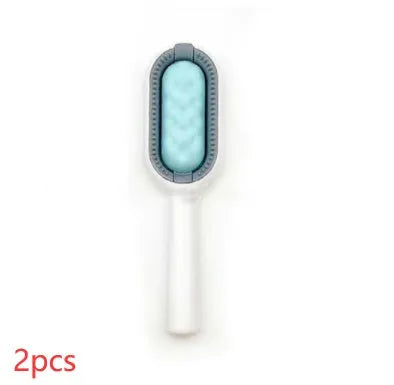 Green plastic pet hair removal comb with disposable adhesive wipes for cats and dogs