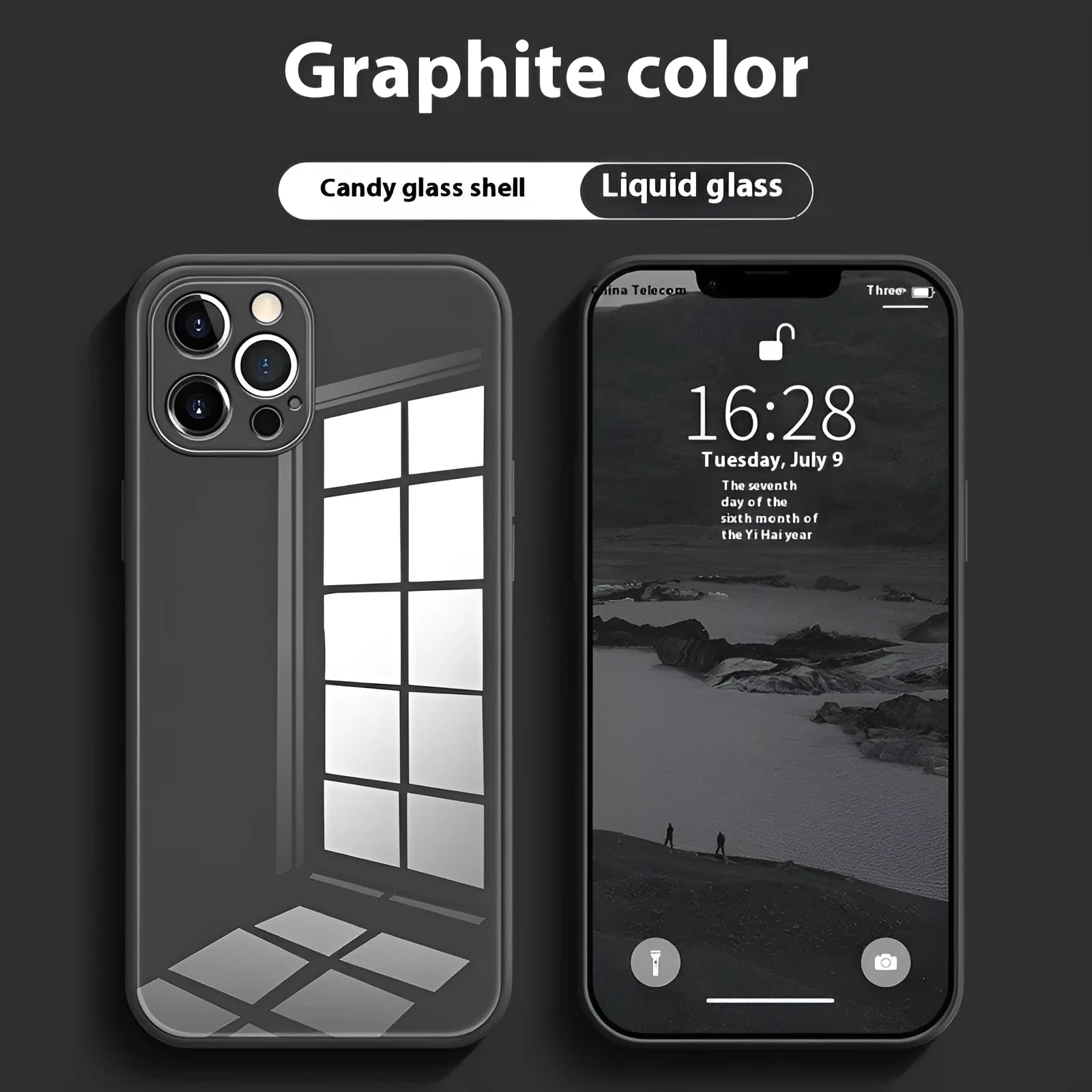 White tempered glass all-inclusive drop-resistant phone case for iPhone with cream white finish and simple ins style