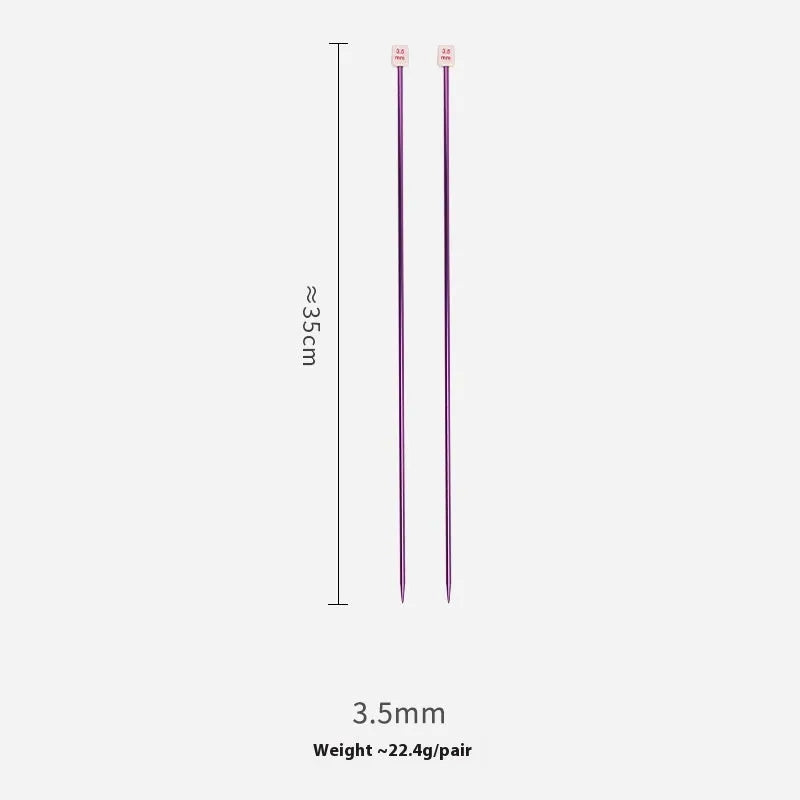 Lengthened crochet hook set showing multiple sizes from 2.0mm to 10.0mm, each with a protective cap.
