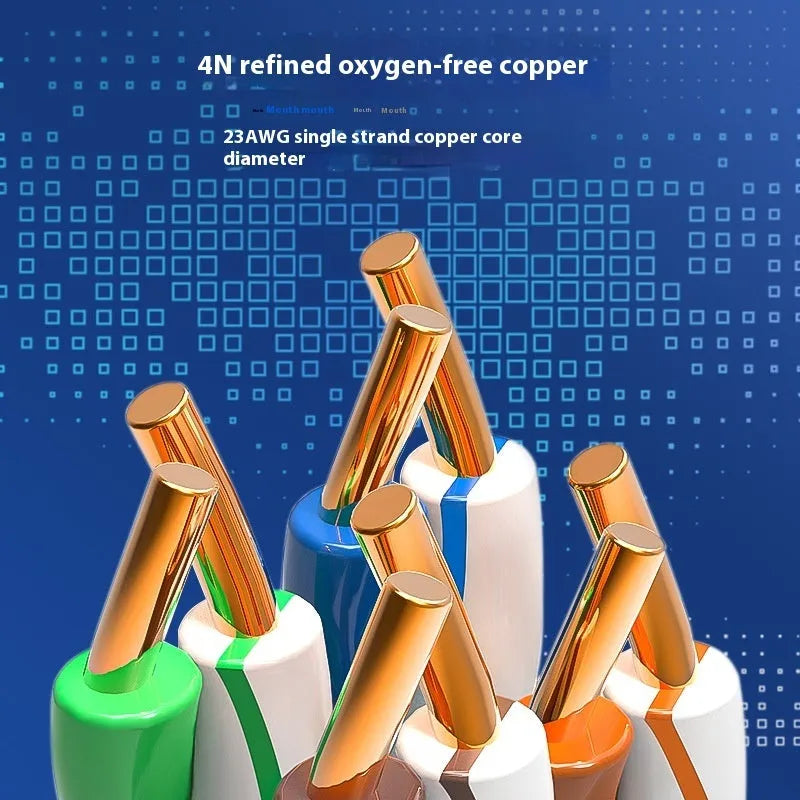 305 metre roll of blue CAT6 network cable with oxygen-free copper core on a spool