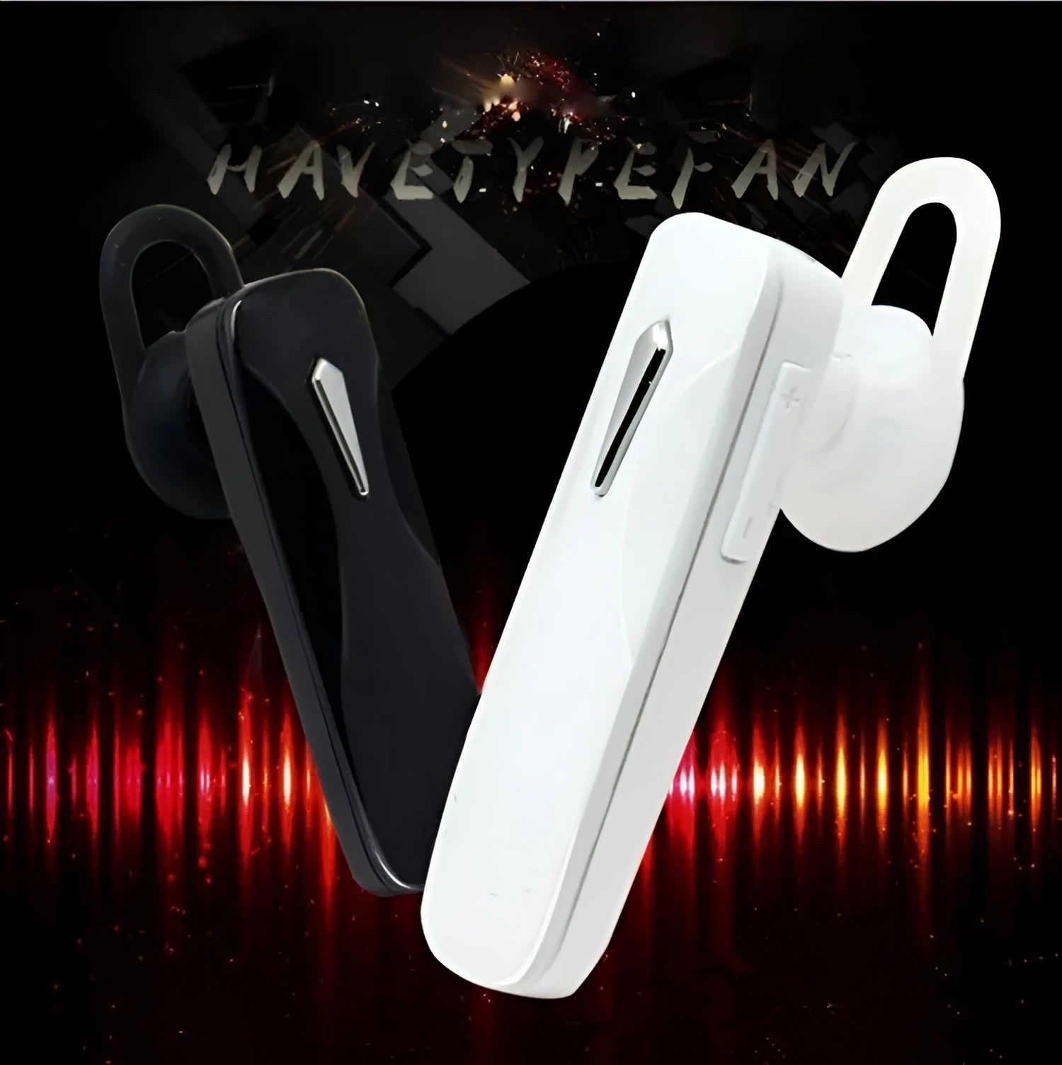 M163 black and white Bluetooth car headset for hands-free calls and music control