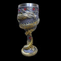 Chinese dragon design 3D stainless steel red wine glass with 200ml capacity in red or gold colour