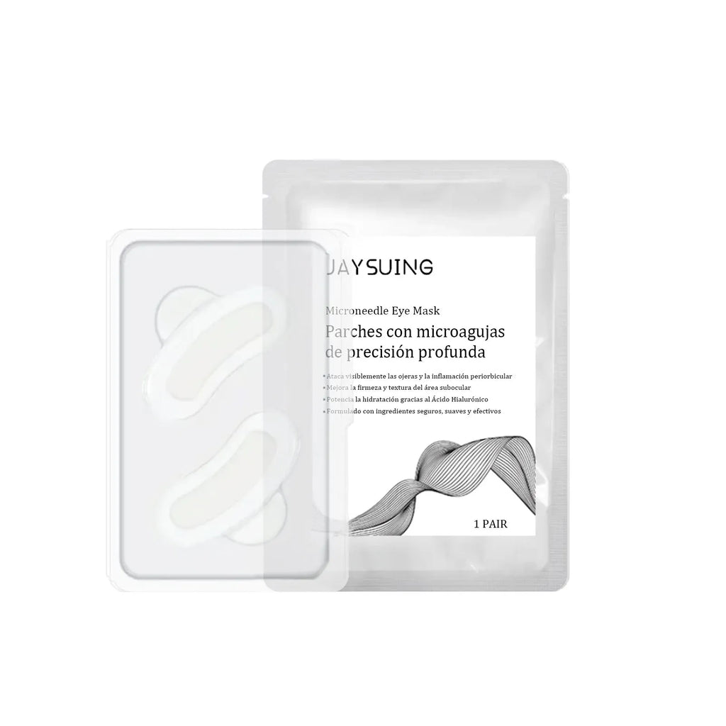 Single pair of cosmetic micro needle eye mask patches for skincare application
